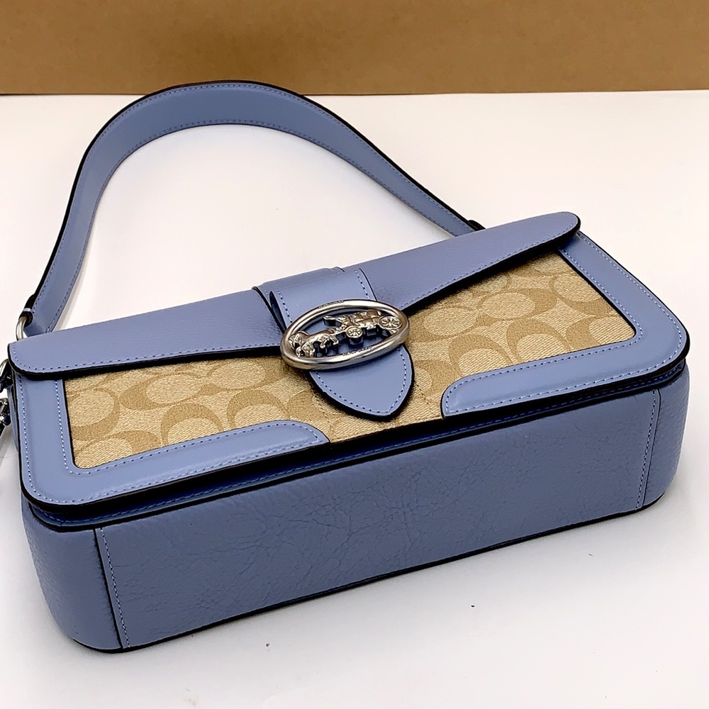 COACH Georgie Shoulder Bag In Signat Canvas COLOR
Silver/Light Khaki/Marble Blue - Picture 16 of 16